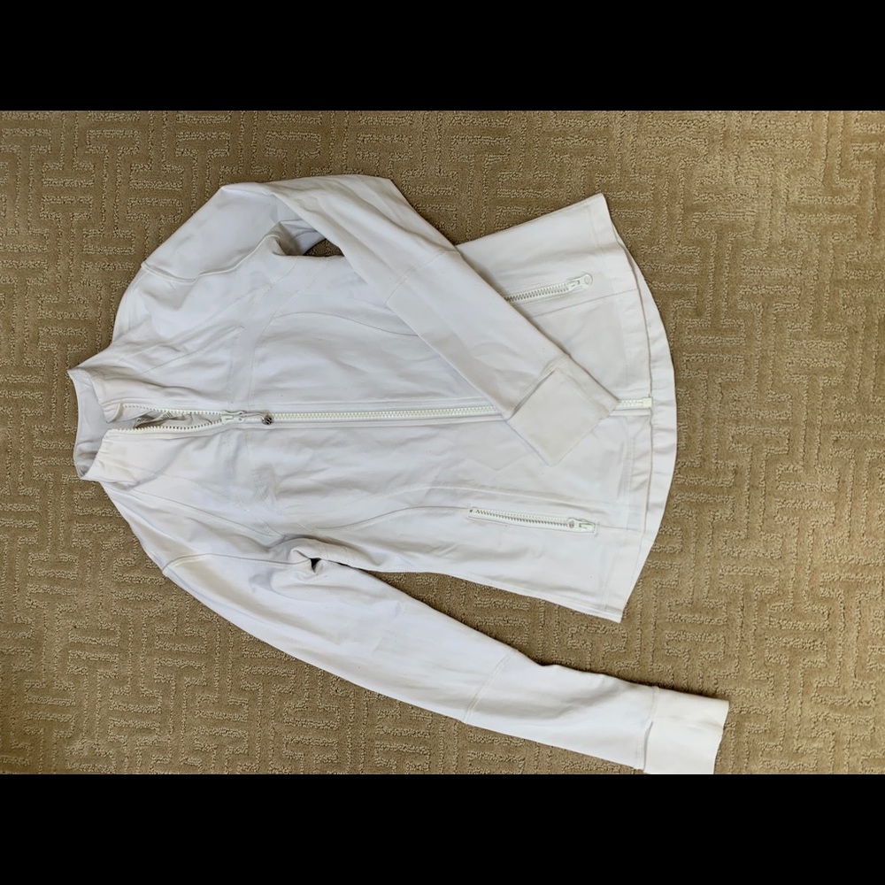 White Lululemon zip up jacket